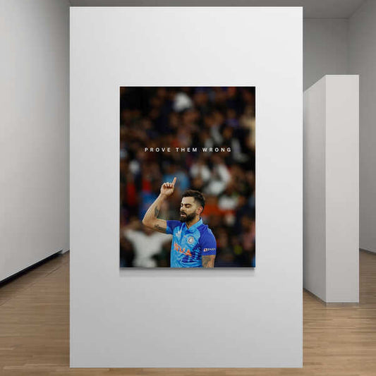 Virat Kohli 'Prove Them Wrong' Premium Canvas Art Print Motivational Decor