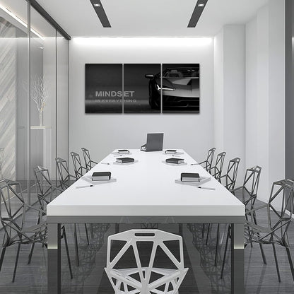 Motivational Canvas Wall Art Lamborghini Posters Prints Entrepreneur Bundle Set 3 Pieces Inspirational Wall Art Decorations Mindset Is Everything (36" W x 16" H, young-mindset)