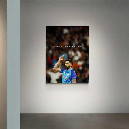 Virat Kohli 'Prove Them Wrong' Premium Canvas Art Print Motivational Decor
