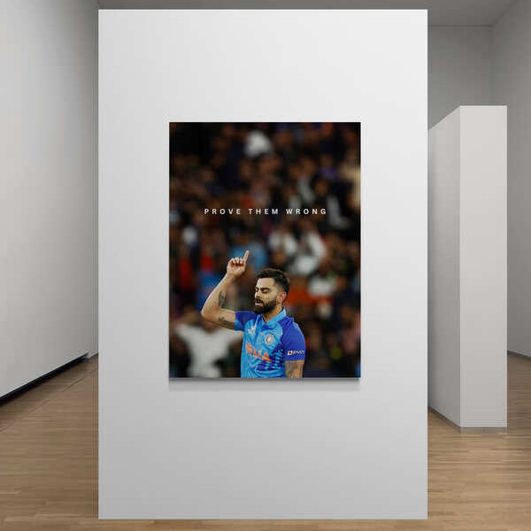 Virat Kohli 'Prove Them Wrong' Premium Canvas Art Print Motivational Decor