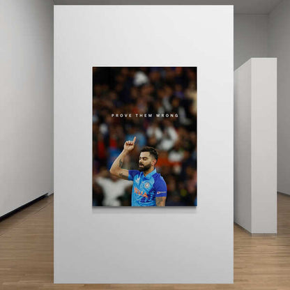 Virat Kohli 'Prove Them Wrong' Premium Canvas Art Print Motivational Decor