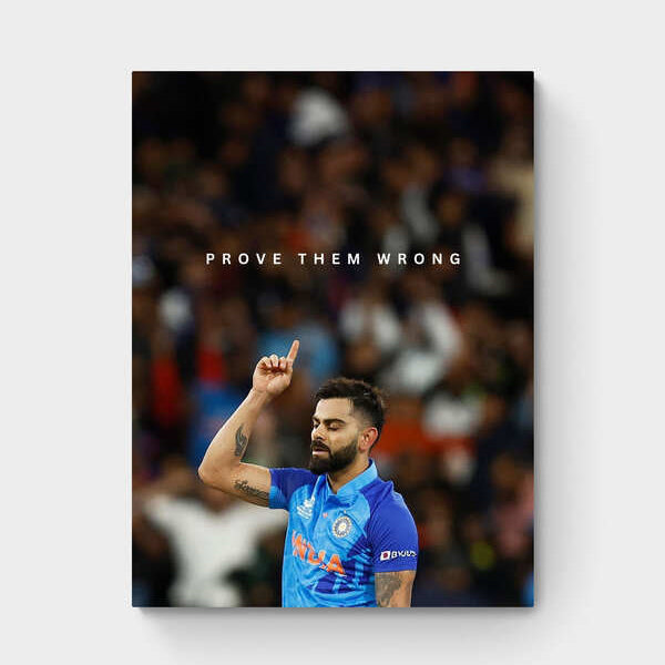 Virat Kohli 'Prove Them Wrong' Premium Canvas Art Print Motivational Decor