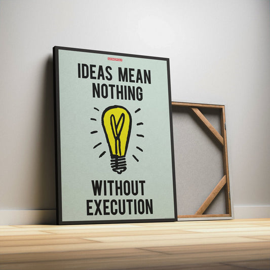 Monopoly Ideas vs Execution Motivational Canvas Wall Art Decor