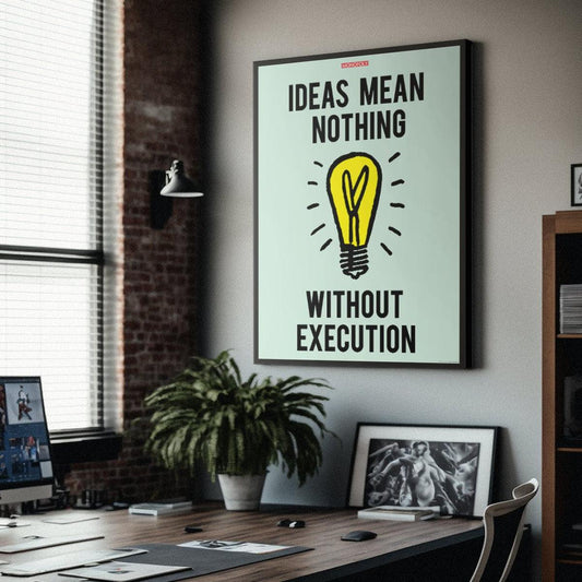Monopoly Ideas vs Execution Motivational Canvas Wall Art Decor